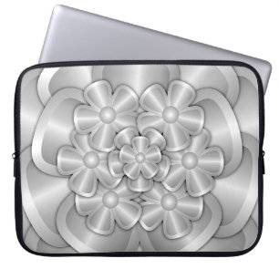 Chrome-Blume - Silver Laptop-Sieb Laptopschutzhülle