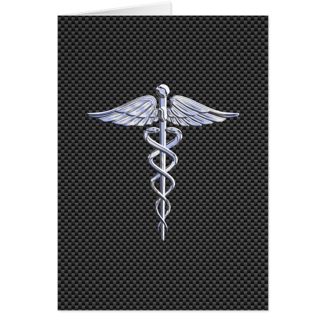 Chrome Caduceus Medical Symbol Black Carbon Fibre (Vorne)