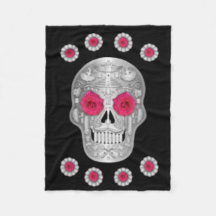 Chrome Calavera (Rosa) Fleece Blanket