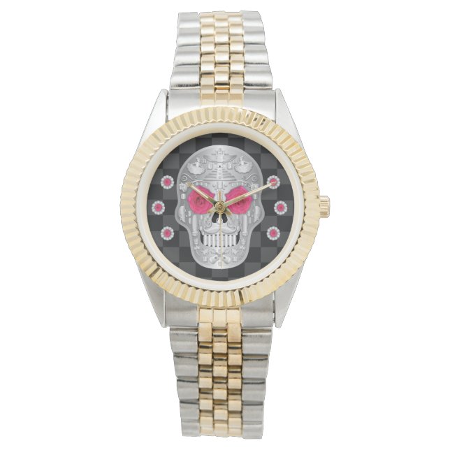 Chrome Calavera (Rose rose) Montre (devant)
