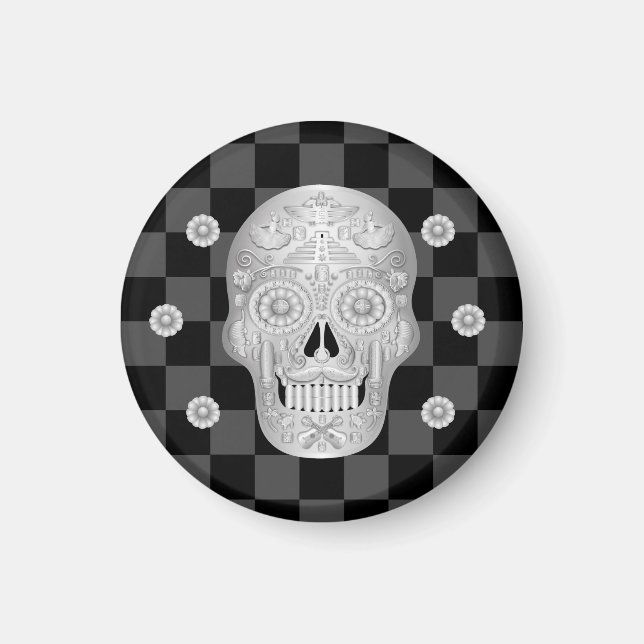 Chrome Calavera Watch Magnet (Vorne)