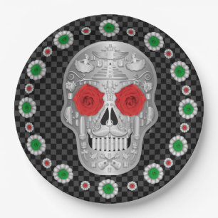 Chrome Calavera (Weihnachten) Pappteller