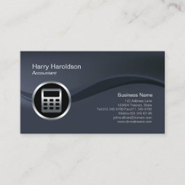Chrome Calculator Icon Accountant Business Card Visitenkarte