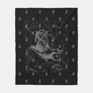 Chrome Capricorn Zodiac Symbol auf Hevelius Fleecedecke