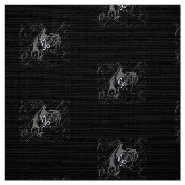 Chrome Capricorn Zodiac Symbol auf Hevelius Stoff (Muster)