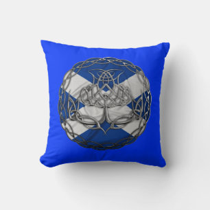 Chrome Celtic Knot Thistle Kissen