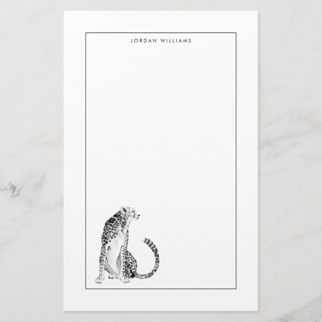 Chrome Cheetah Briefpapier (Vorderseite)