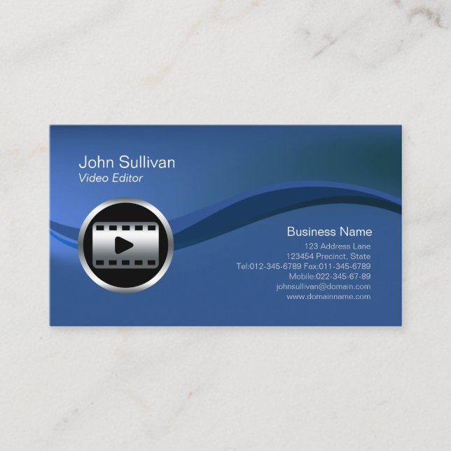 Chrome Clip Icône Éditeur vidéo Carte de visite (Devant)