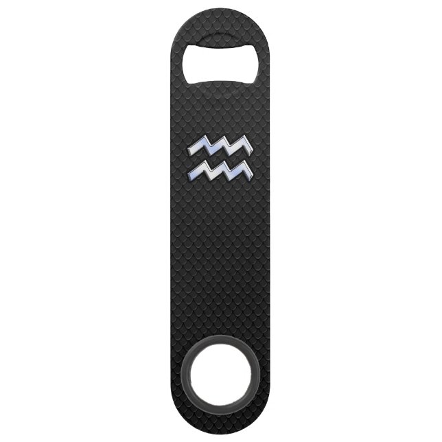 Chrome comme Aquarius Zodiac Symbole sur serpent (Devant)