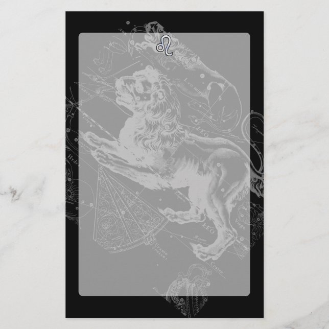 Chrome Comme Leo Zodiac Constellation Carte Heveli (Devant)
