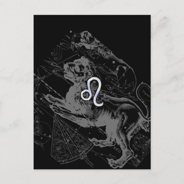 Chrome Comme Leo Zodiac Constellation Carte Heveli (Devant)