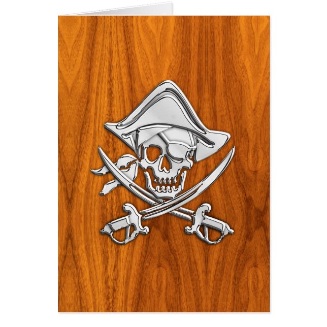 Chrome comme Pirate sur la plaque de teck (Devant)