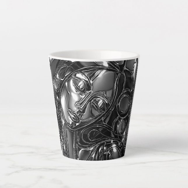 Chrome Daydream Frau Metall   Milchtasse (Vorderseite)