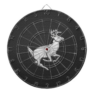 Chrome, der Hirsch auf Kohlenstofffaser-Dekor läuf Dartscheibe