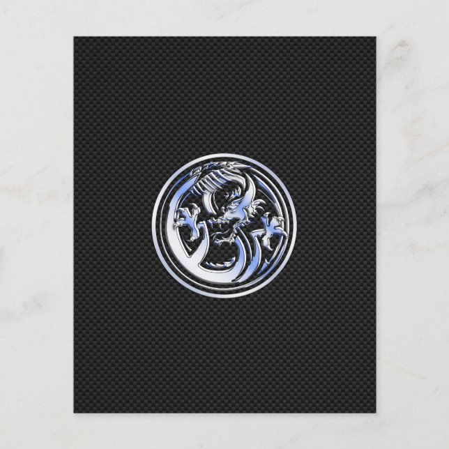 Chrome Dragon Wappen auf Carbon Fibre Print Flyer (Vorne)