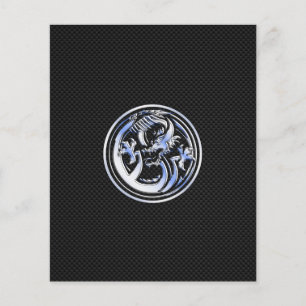 Chrome Dragon Wappen auf Carbon Fibre Print Flyer