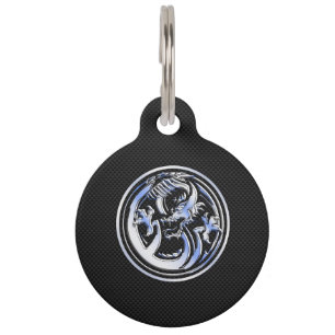 Chrome Dragon Wappen Black Carbon Fibre Print Haustiermarke
