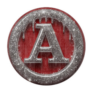 Chrome Drip Letter A Monogram Glitter Icon Schneidebrett