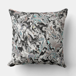 Chrome Flecken mit Farbverlauf oder Rauch, Schwarz Kissen
