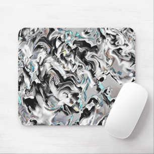 Chrome Flecken mit Farbverlauf oder Rauch, Schwarz Mousepad