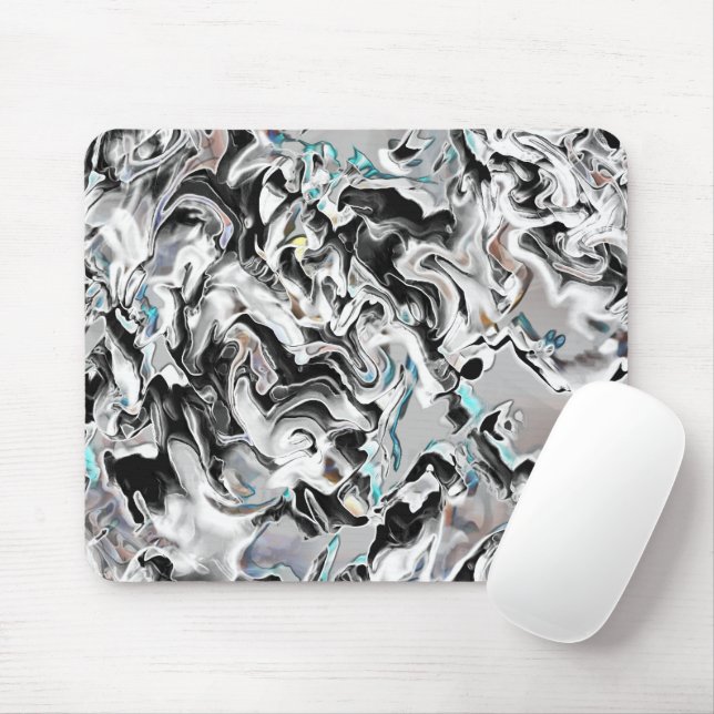 Chrome Flecken mit Farbverlauf oder Rauch, Schwarz Mousepad (Mit Mouse)