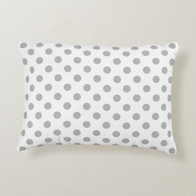 Chrome Gray Polka Dots Circles Dekokissen (Rückseite)