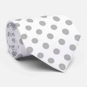 Chrome Gray Polka Dots Circles Krawatte