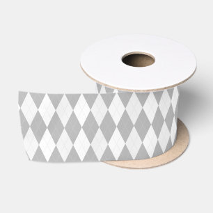 Chrome Gray Raute hellgrau Kleine Diamantform Satinband