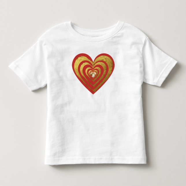 Chrome Herz Metallische Kunst Kleinkind T-shirt (Vorderseite)