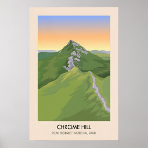 Chrome Hill Peak District Reiseplakat Poster