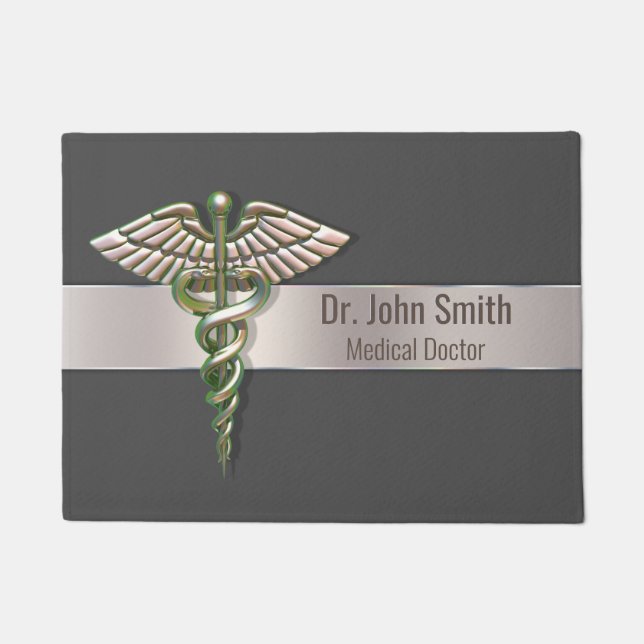 Chrome Holographic 3D Medical Caduceus Fußmatte (Vorderseite)