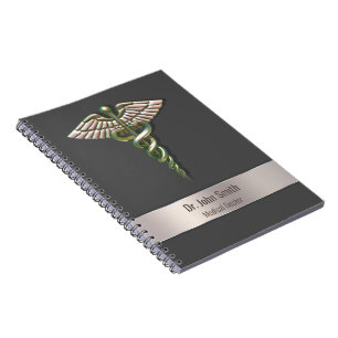 Chrome Holographic 3D Medical Caduceus Notizblock