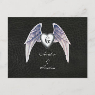 Chrome & Imitats Lederherz Save the Date Postkarte