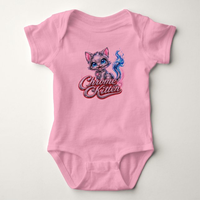 Chrome Kitten Baby Bodysuit Strampler (Vorderseite)