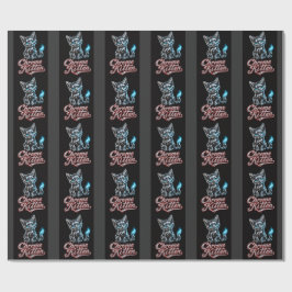 Chrome Kitten Schwarzes Geschenkpapier