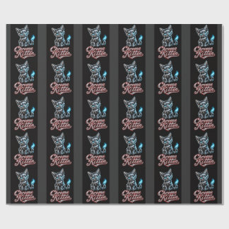 Chrome Kitten Schwarzes Geschenkpapier