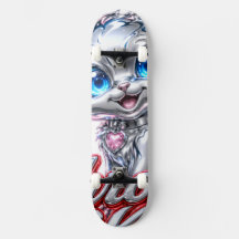 CHROME KITTEN Skateboard, mit Trucks und Rädern