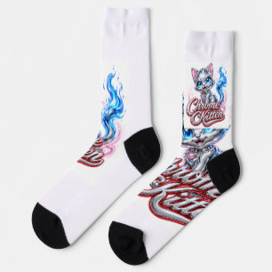 CHROME KITTEN "Slipper" Crew Socke