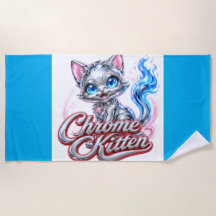 Chrome Kitten Strandtuch