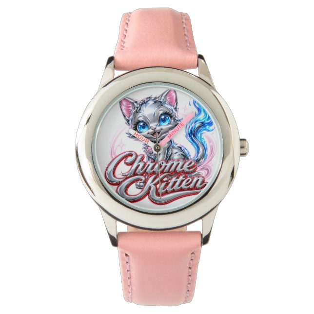 Chrome Kitten Style Diva Mädchen Uhr (Vorderseite)
