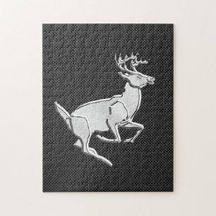 Chrome Laufender Hirsch auf Carbonfaser-Dekor