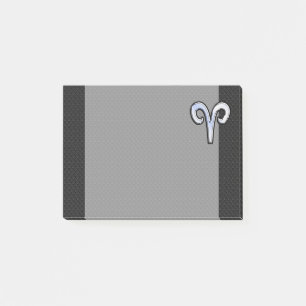 Chrome like Aries Zodiac Symbol Post-it Klebezettel