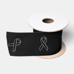 Chrome like Black Ribbon Awareness Satinband