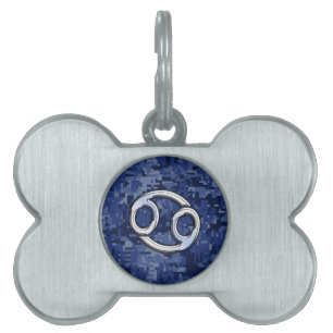 Chrome like Cancer Sign auf Blue Digital Camouflag Tiermarke
