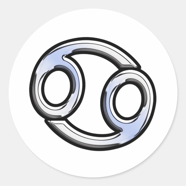 Chrome like Cancer Zodiac Sign Runder Aufkleber (Vorderseite)