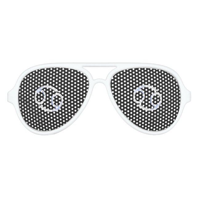Chrome like Cancer Zodiac-Zeichen auf schwarz Sonnenbrille (Vorderseite)
