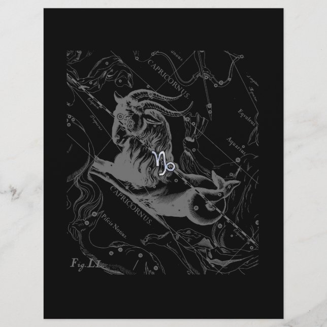 Chrome like Capricorn Zodiac Sign on Hevelius 1690 (Vorderseite)