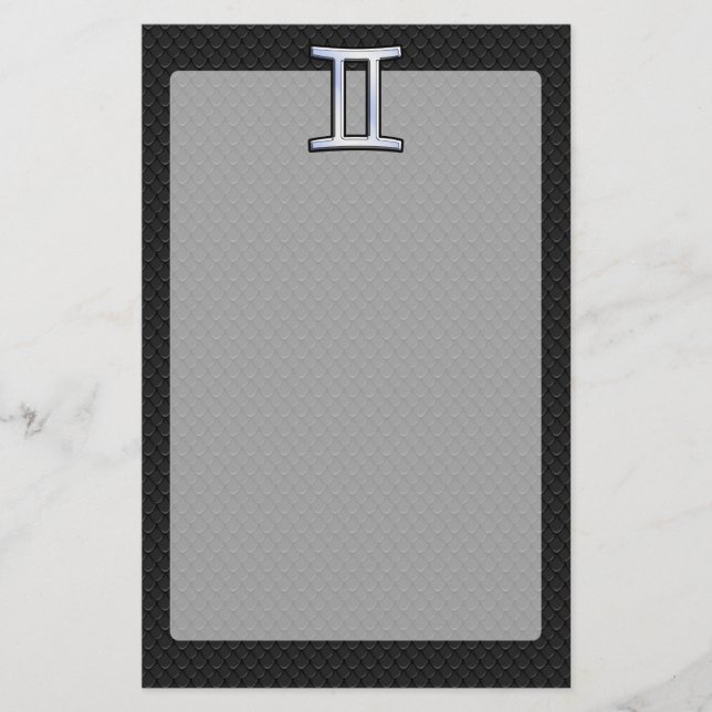 Chrome like Gemini Zodiac Sign Briefpapier (Vorderseite)