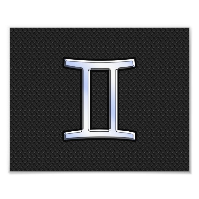Chrome like Gemini Zodiac Sign Fotodruck (Vorne)