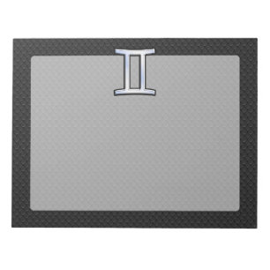 Chrome like Gemini Zodiac Sign Notizblock